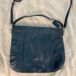 VINTAGE BLUE SOFT GRAIN LEATHER COACH TOTE